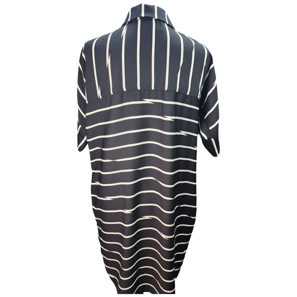 NWT American Living Shirt Dress SZ 12 Women Black White Work Casual Pockets NEW - Picture 3 of 11
